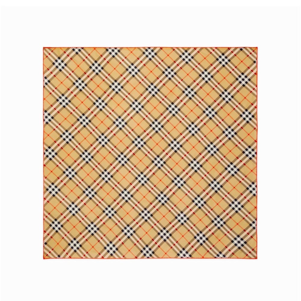 Burberry Scarf Silk Tan Checked (Priced to sell)
